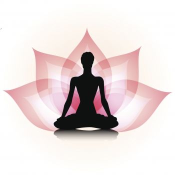 Praan Yoga asana black silhouette lotus Fitness, with shiatsu massage, Thai massage