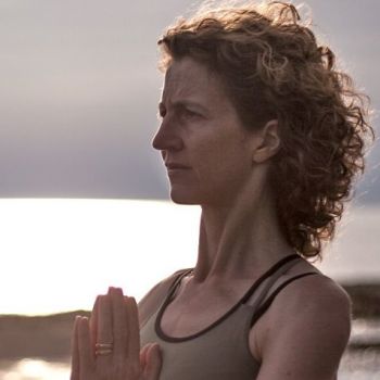 40-year-old woman practicing yoni shakti yoga